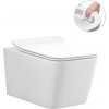 CERANO - Závesná WC misa Forte + UF sedátko, Rimless - biela lesklá, CER-CER-538747