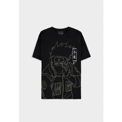 Naruto Shippuden - Kakashi Line Art - Men's Short Sleeved T-shirt Velikost: XS, Barva: Black