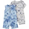 CARTERS CARTER'S Overal letný krátky rukáv Grey Ocean chlapec LBB 2ks