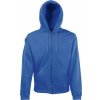 Fruit of the Loom Mikina Premium Hooded Sweat Jacket s kapucí COT-16203445002 M Královská modrá