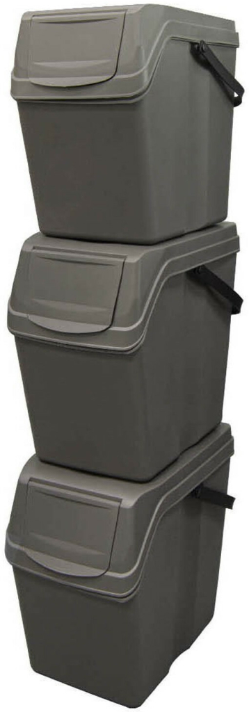 Prosperplast Sada 3 odpadkových košů SORTIBOX II šedý kámen 3 x 25 l