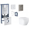 Grohe Rapid SLX - Set predstenovej inštalácie, klozetu, dosky SoftClose, tlačidla Skate Cosmopolitan a súpravy na vhadzovanie tabliet, Triple Vortex, kefovaný Hard Graphite SANI11BB5128