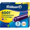Pelikan 4001 standard - atramentová náplň - 6 ks - nevymazateľný atrament - fialová