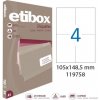 Etikety univerzálne 105x148,5mm Etibox A4 100 hárkov