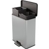 Curver Duo Pedal Bin Deco 26L+26L Strieborná