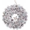MagicHome Vianoce Veniec MagicHome Vianoce, prírodný, krémový, závesný, so sovičkou, 40 cm