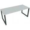 Pracovný stôl UNI O, 180x75,5x80 cm, sivá/čierna