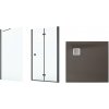 Súprava sprchové dvere Roca Capital AM4508016M, štvorcová sprchová vanička Roca Terran AP10332032001660, AM4408016M