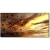 Vodorovné Sklenené hodiny na stenu tiché Východ slnka 60x30 cm