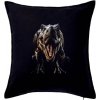 Tyrannosaurus Rex čierna fotka - Vankúš 50x50 - 50x50 - Vrátane výplne ( Čierna )