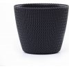 PlasticFuture Květináč Splofy antracit, 13 cm