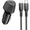 Rychlonabíjačka do auta Borofone BZ31B Solid + Lightning dátový kábel 30W čierna