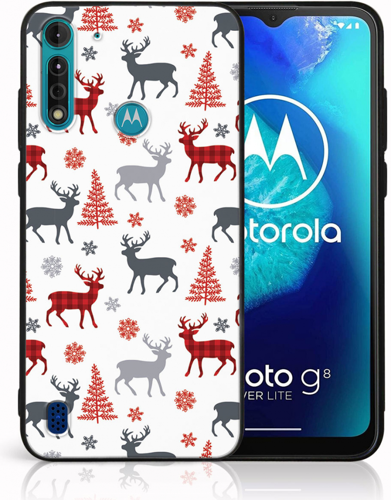 PROTEMIO 65969 MY ART Kryt s vianočným dizajnom Motorola Moto G8 Power Lite DEER (068)