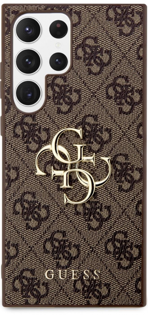 Guess PU 4G Metal Logo Samsung Galaxy S24 Ultra hnedé