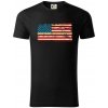 Americká vlajka stará - Tričko z organickej bavlny - 3XL ( Čierna )