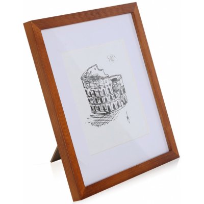Casa Chic Bristol, rám na obrázky, sklo, 30 x 30 cm s paspartou, pravé drevo (CL-12X12-RUST)