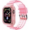 AppleKing odolné puzdro s transparentným remienkom pre Apple Watch 41mm / 40mm / 38mm - neónovo ružové - možnosť vrátiť tovar ZADARMO do 30tich dní