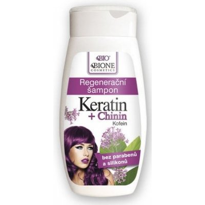 Bione cosmetics BIO BIONE Keratin+Chinin Kofeín regeneračný šampón na vlasy 260ml