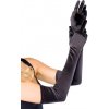 Leg Avenue Extra Long Satin Gloves 16B - Saténové rukavičky Čierna