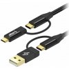 AlzaPower MultiCore 4in1 USB 60W 480Mbps 1m čierny APW-CBM401B