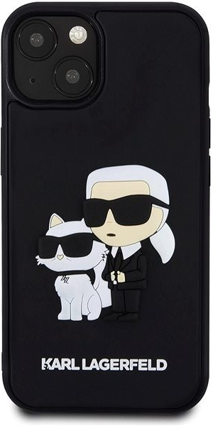 Karl Lagerfeld 3D Rubber Karl and Choupette iPhone 13 čierne