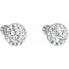 PAVONA Strieborné náušnice kôstky s krištálmi Swarovski biele okrúhle 31336.1