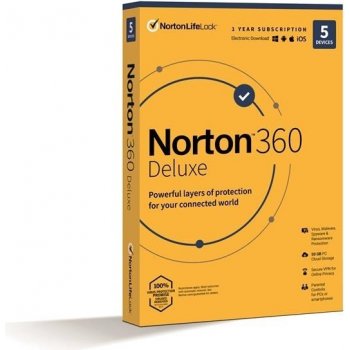 Symantec NORTON 360 DELUXE 50GB +VPN 1 lic. 5 lic. 12 mes.