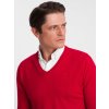 Ombre Clothing klasický pánsky sveter Kemuel červená