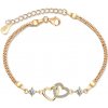 Olivie Stříbrný náramek SPOJENÁ SRDCE MOISSANITE GOLD 9834 Ag 925; ≤2,7 g.