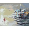 Zuty – Maľovanie Podľa Čísel – Krasokorčuliarka Na Ľade U Móla A Modrý Dom (D. Rusty Rust), 40 × 50 cm, Plátno + Rám 8596530180937