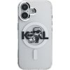 Karl Lagerfeld IML Glitter Karl and Choupette Sketch trblietavý kryt s MagSafe pre iPhone 16 - strieborný 57983125048 - možnosť vrátiť tovar ZADARMO do 30tich dní