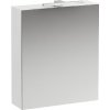 Laufen Base - Zrkadlová skrinka s LED osvetlením, 70x60x19 cm, 1 dvierka, pánty vľavo, matná biela H4027511102601