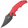 KUBEY Ceto Blackwashed Sandvik 14C28N Blade Red G10 Linerlock KU181E