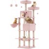 Feandrea škrabadlo pre mačky, pelech, škrabací stĺp, vysoké 206 cm, ružové