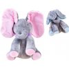 Plyšový sloník - spieva a hýbe ušami Ružová