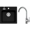Alveus SET A478 Carbon 91 / Chróm SETA478 - Drez Granitový Niagara 20 - 465x465mm, vanička 380x320x180mm, Carbon 91 + bateria Tonia, Chróm
