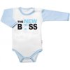 Body krátky rukáv s vtipným textom Baby Nellys The New Boss chalan