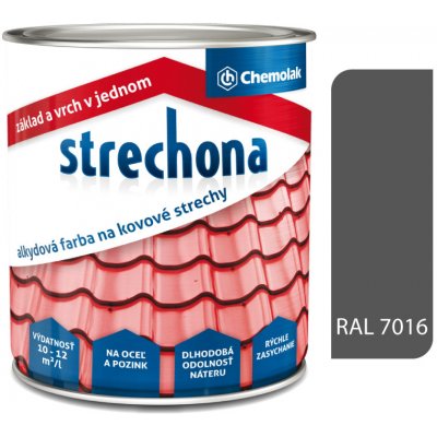 Chemolak Strechona Farba na strechy 10kg 1805/RAL7016 antracit