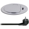 Solight PP122C-PD20 kancelárska zásuvka 2 m/1 zásuvka+USB-C 20W strieborná