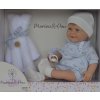 Realistické miminko chlapeček Mája v modrém overalu od španělské firmy Marina & Pau (Sugar Teddy Blue - 42 cm)