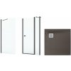 Súprava sprchové dvere Roca Capital AM4609016M, štvorcová sprchová vanička Roca Terran AP10338438401660, AM4409016M