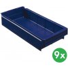 Schoeller Allibert Plastová regálová prepravka MAX typ F - 230 x 500 x 100 mm, 9 ks