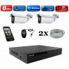 Amiko IP 2 kamerový set, Varifokal, 4K Ultra HD 8Mpix, Tube (1805K2) (Amiko)