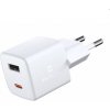 Mini Adaptér Swissten GaN 1 x USB-C a 1 x USB 30 W, PD, biela 22056100