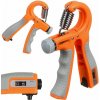 Posilňovač rúk s počítadlom a nastaviteľným odporom oranžový (Grip na cvičenie úchopu, predlaktia a zápästia 10–60 kg)