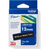 BROTHER TZE335 - kazeta TZ šířky 12mm, laminovaná TZE-335, černá/bílé písmo