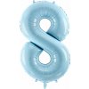 PartyDeco Fóliový balón číslo 8, 86cm light blue