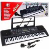 JOKO Detské klávesy 70cm s mikrofónom, USB vstup, Funkcia Taktometra, stereo reproduktory + Adaptér, čierne