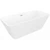 Mexen Tava voľne stojaca ryhovaná vaňa 170 x 75 cm, biela, prepad brúsená meď - 52851707500-65
