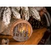 MagicHome Dekorácia Snehuliak v guli LED závesná MDF 8,5x2x8,5 cm
